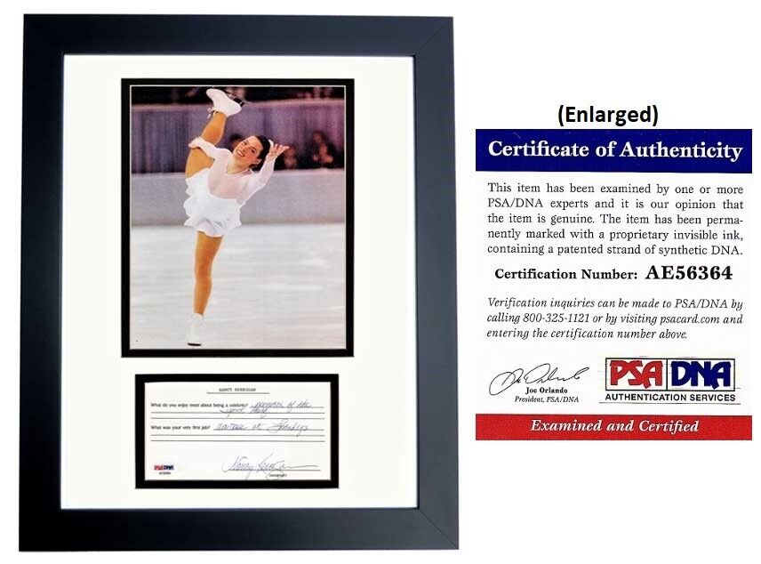 Nancy Kerrigan Signed Autographed Index Card FRAMED Figure Skating Photo Poster painting PSA/DNA