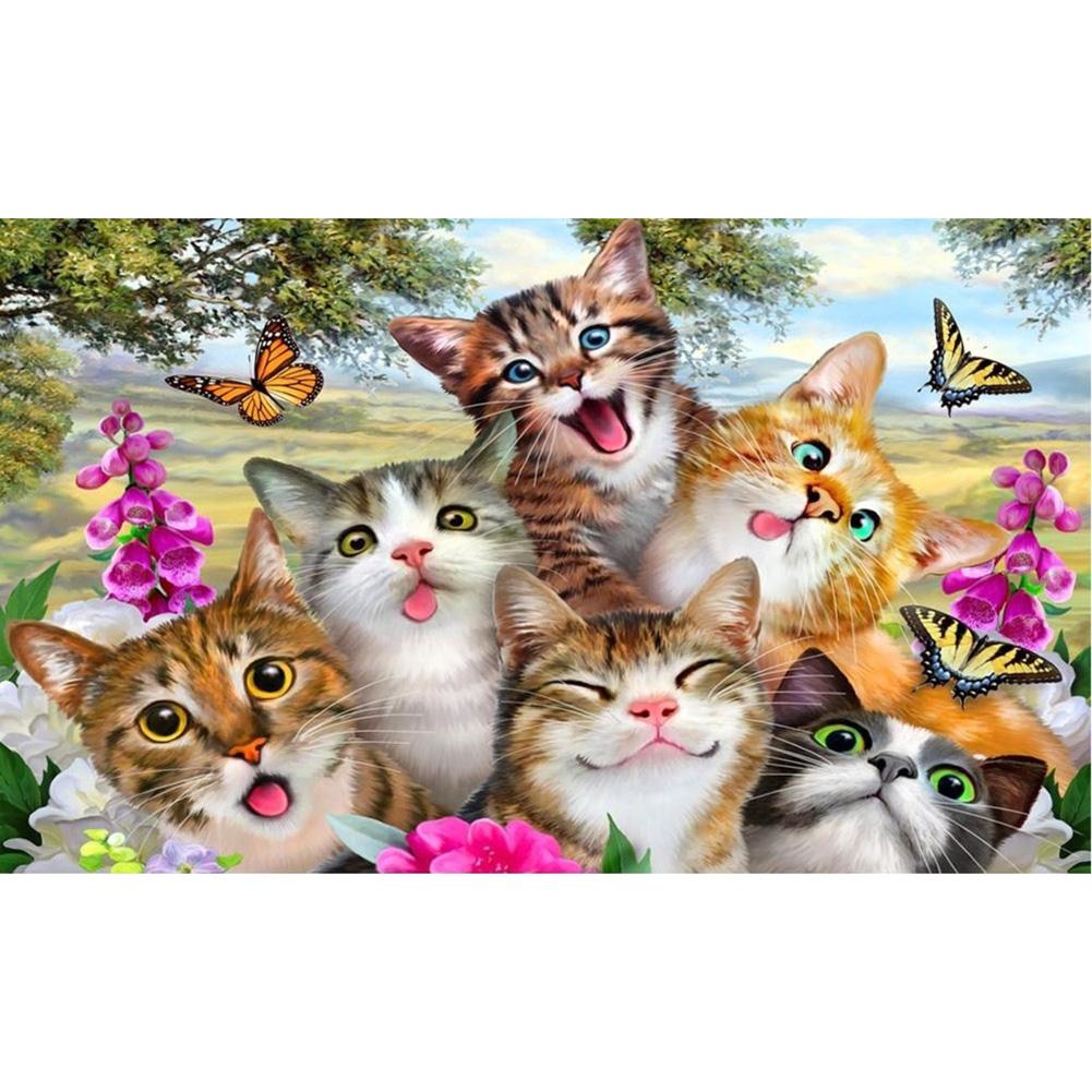 

30*20CM - Cat - Round Drill Diamond Painting, 501 Original