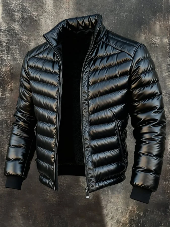 Herren-Retro-Outdoorjacke, warm gef&uuml;ttert, mit Taschen 