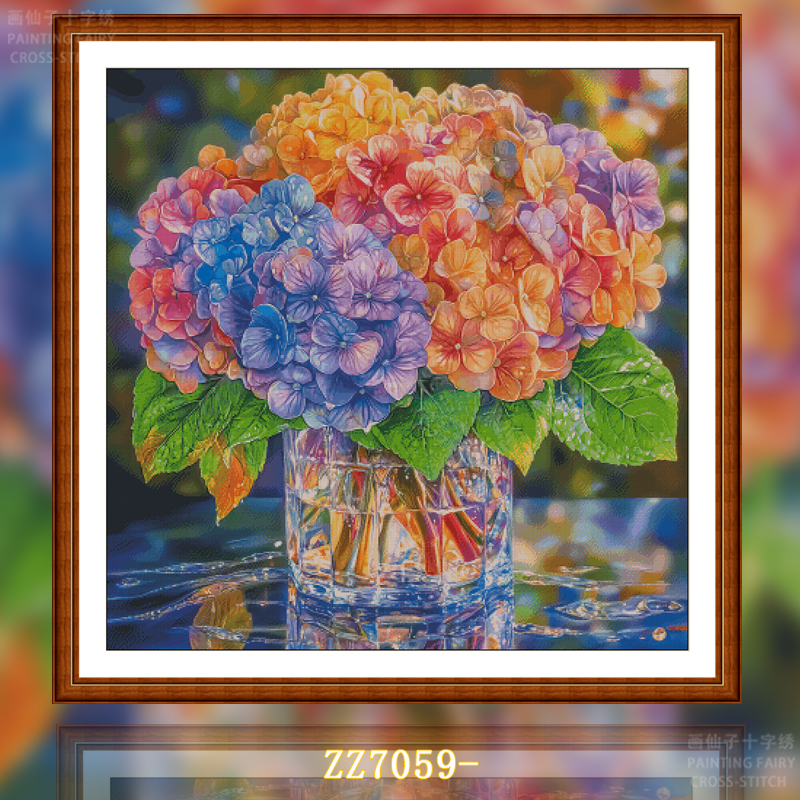 [ZZ7059-Glazed Hydrangea]  Painting Fairy Cross Stitch