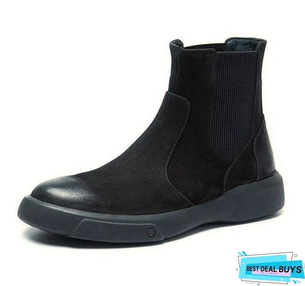 Martin Boots Men's Tide Gang Desert Boots Winter Velvet Boots Northeast Snowsuit Boots