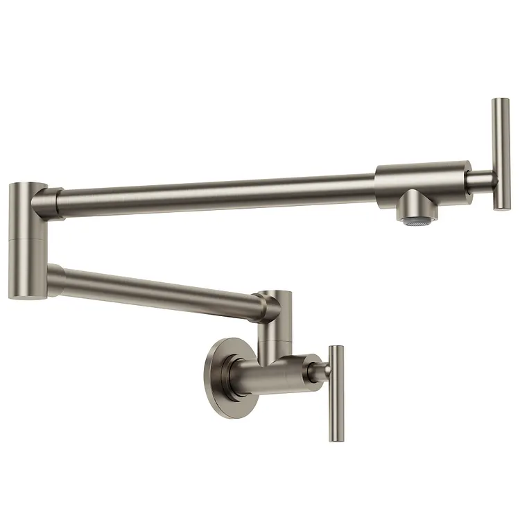 EVERSTEIN Folding Cold Water Pot Filler Kitchen Faucet Brushed Nickel 