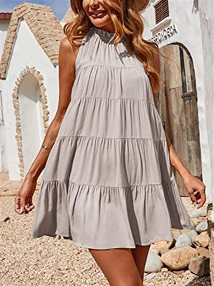 Ruffle Tiered A Line Mini Dress