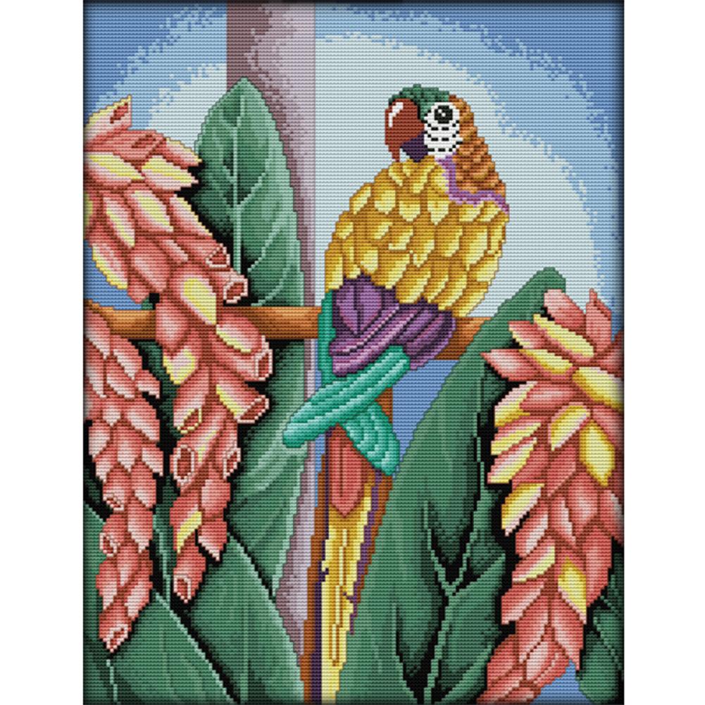 

Parrot - 14CT Stamped Cross Stitch - 35*44cm, 501 Original