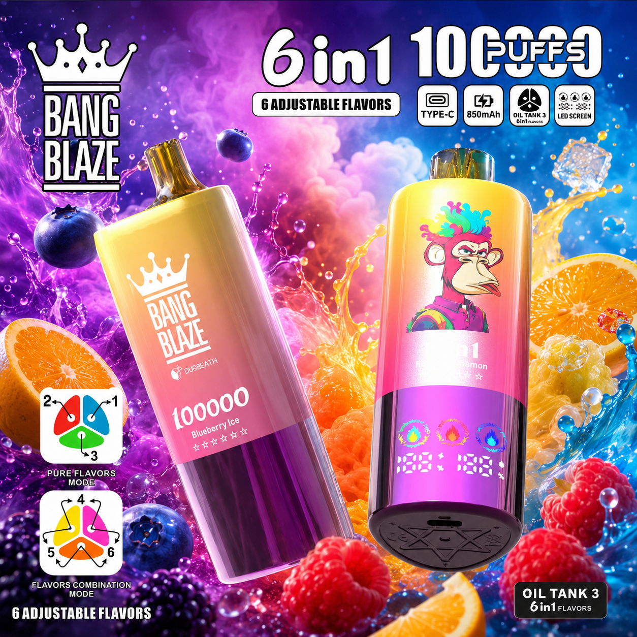 Bang Blaze 6 in 1 100K Vape | 100000 Puffs mysite fumotvapeshop