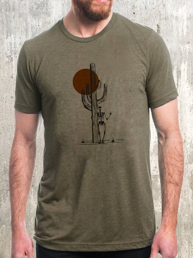 Desert Skeleton Printed Men's T-Shirt in  mildstyles