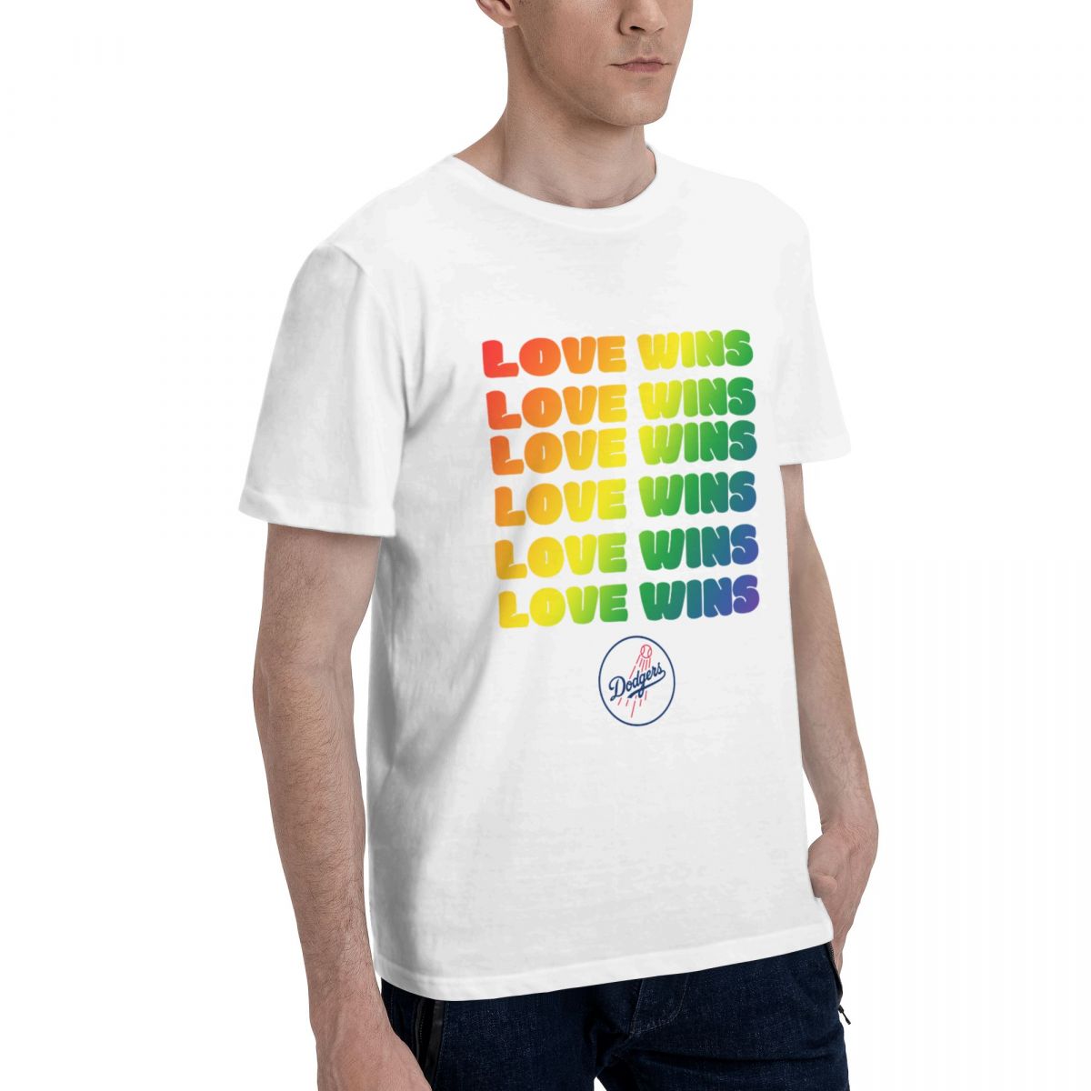 Los Angeles Dodgers Love Wins Pride Cotton Men's T-Shirt