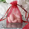 10 Pack | 3"x4" Burgundy Organza Drawstring Wedding Party Favor Gift Bags