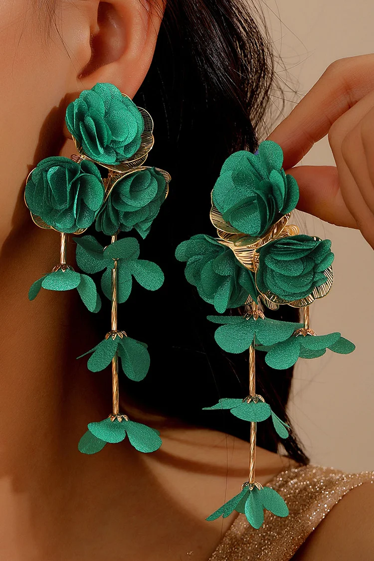 Vacation Flower Petal Dangle Earrings 2024 - Xpluswear