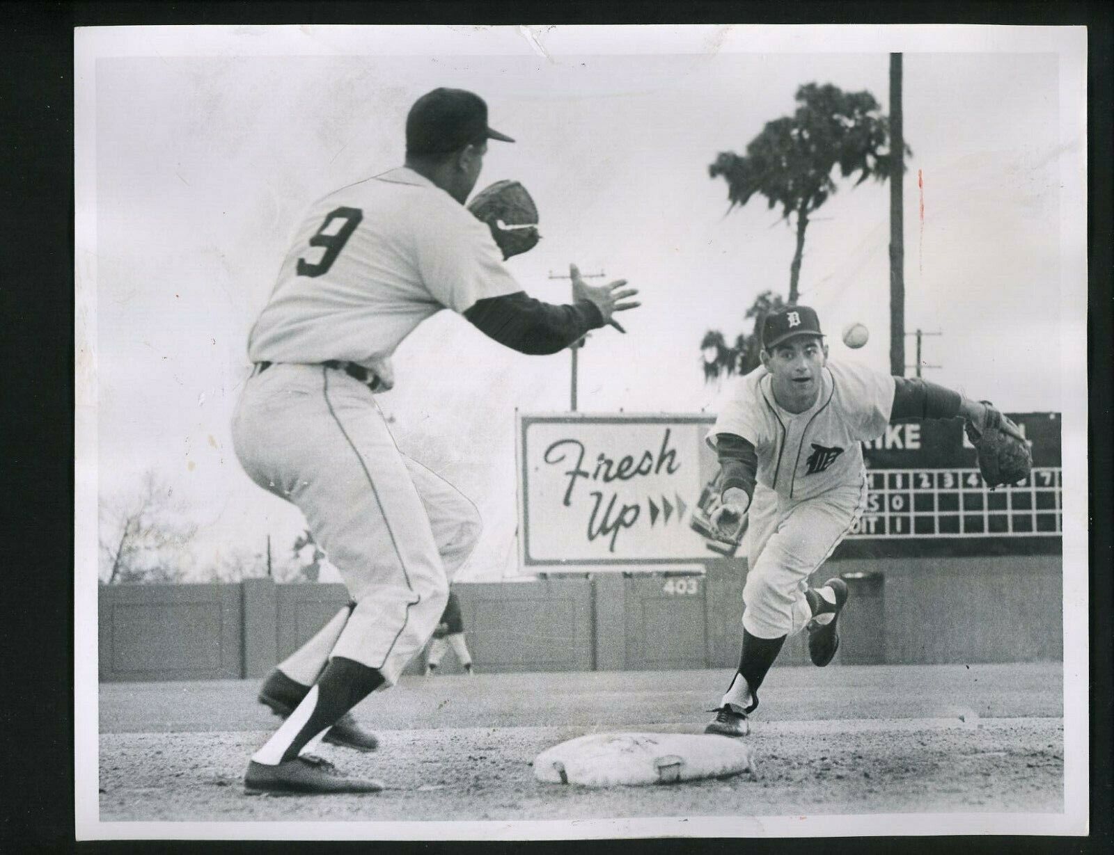 Dick McAuliffe & Chico Fernandez work on DP 1963 Press Photo Poster painting Detroit Tigers