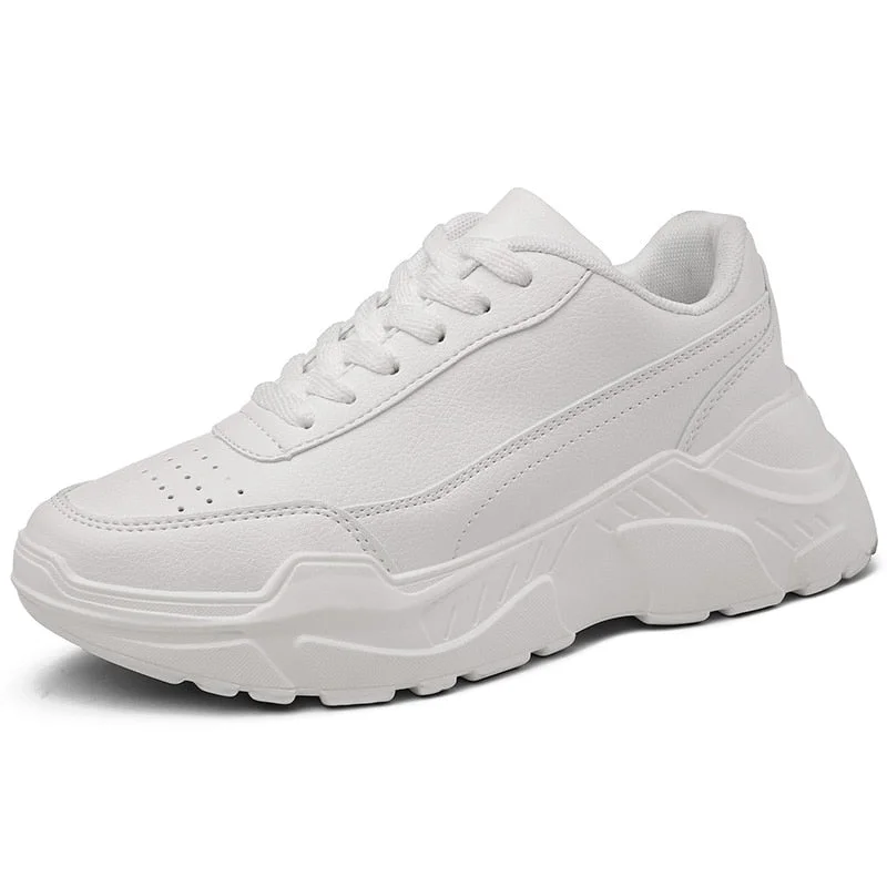 Women Casual Shoes Femme 2020 Spring Autumn Shoes Women Sneakers Flats Fashion Lace-Up platform White Breathable woman Sneakers