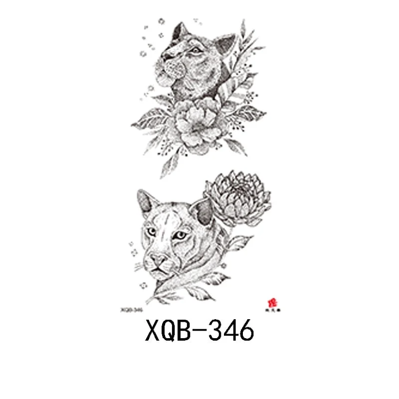 Small Full Arm Waterproof Tattoo Sticker Half Arm Arm Painted Flower Animal Arm Lasting European and American Tattoo Sticker
