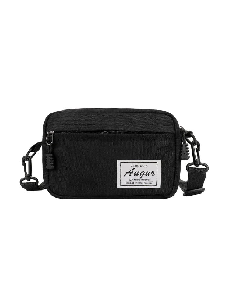 Fashion Women Canvas Patchwork Crossbody Phone Bag Mini Handbags (Black)