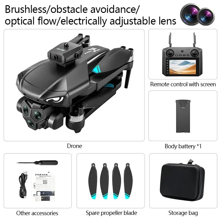 M33Max with 4.5-inch screen remote control brushless drone ESC three-camera aerial photography