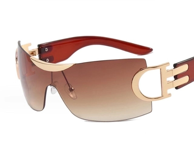 Punk Solid Color Pc Special-Shaped Mirror Frameless Women’s Sunglasses