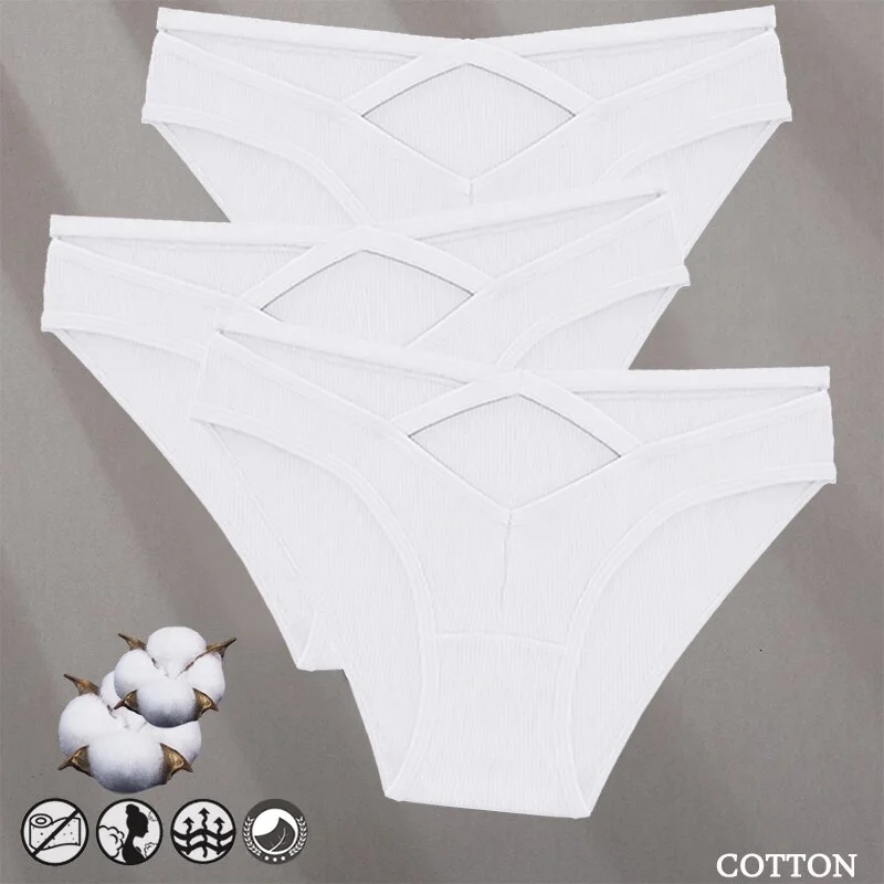 Billionm Women Sexy Cotton Underwear V-Waist Hollow Out Panties Briefs Solid Color Intimates Lingerie Female Comfortable Panty