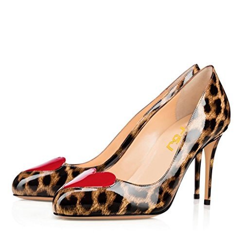 Leopard Print Heels Round Toe Pumps 3 Inch Stiletto Heels |FSJshoes