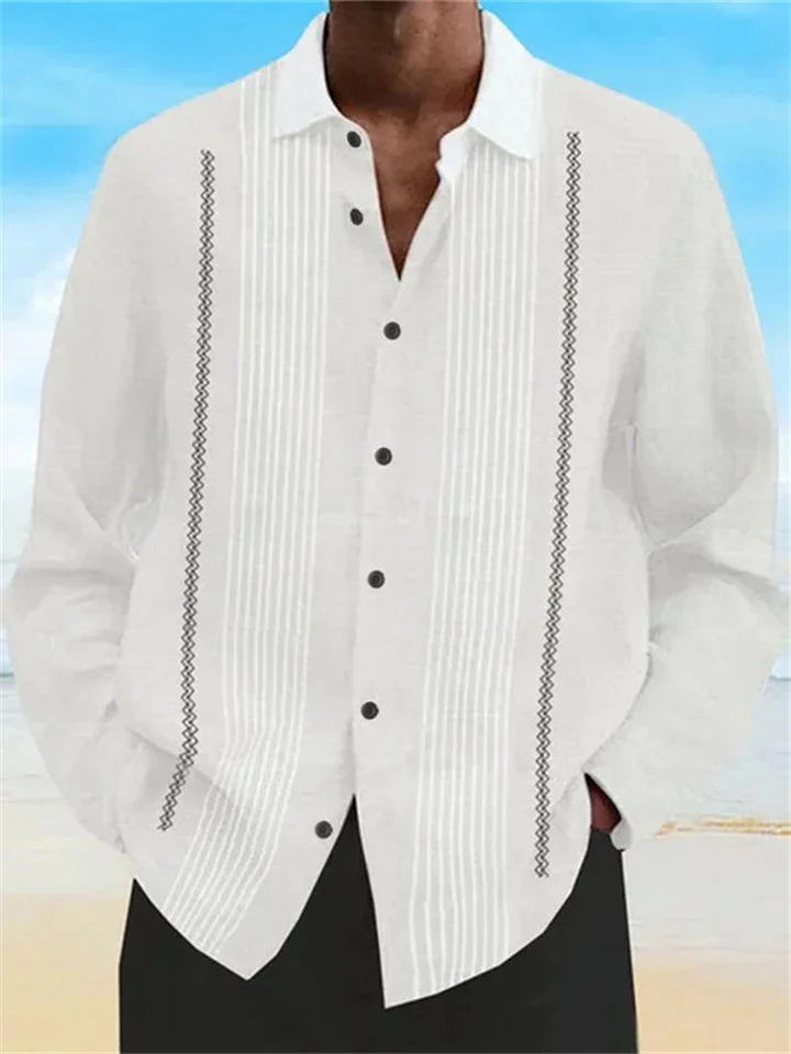 Men's 3D Printed Lapel Cardigan Long Sleeve Shirt Autumn and Winter Men's Printed Shirt-Cosfine