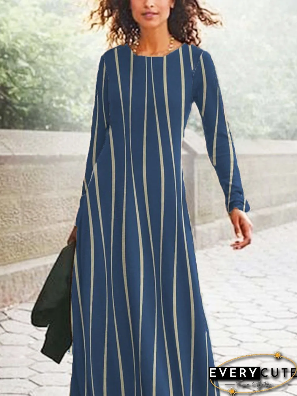 Striped Casual Loose A-Line Dresses