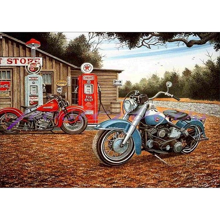 Motorcycle - Full Round Drill Diamond Painting - 30x40cm(Canvas)