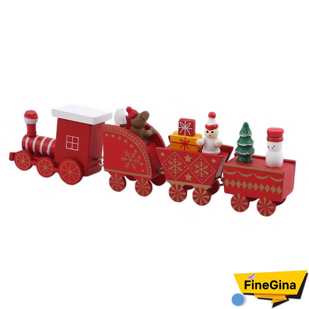 Christmas Decoration Wooden Little Train For Home Decor Christmas Santa Snowman Ornaments New Year Gifts