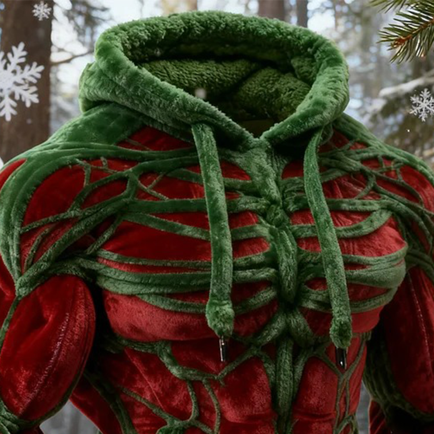 3D Print Christmas Ugly Sweater Men's Fuzzy Muscles Printed Sweatshirt
