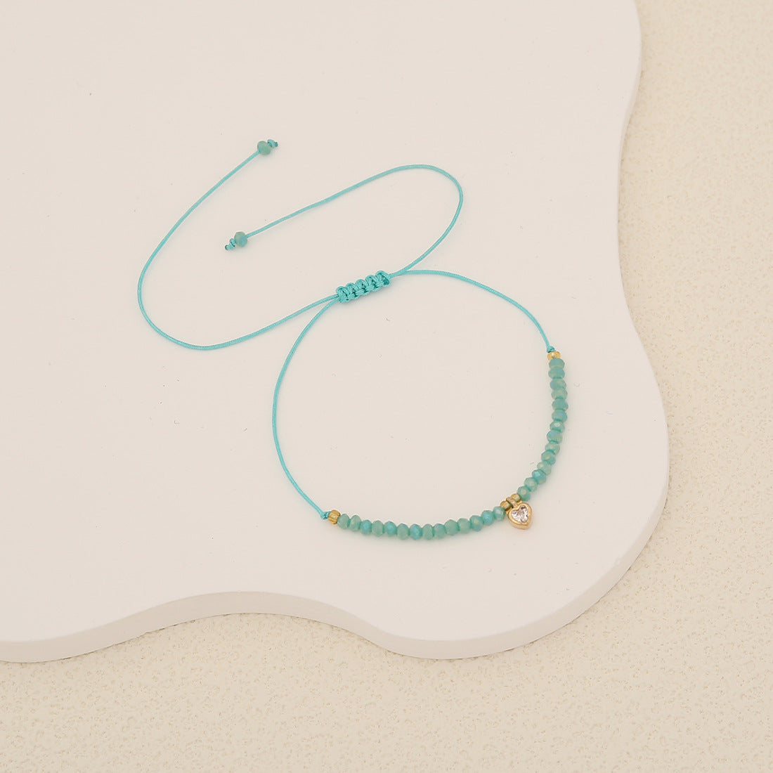 Women Heart Artificial Crystal Knitting Bracelets