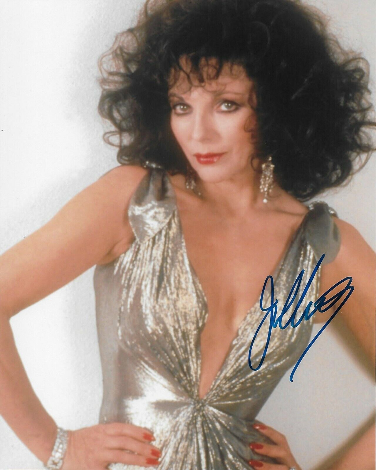 Joan Collins Original Autographed 8X10 Photo Poster painting #54 signed @Hollywood Show -Dynasty