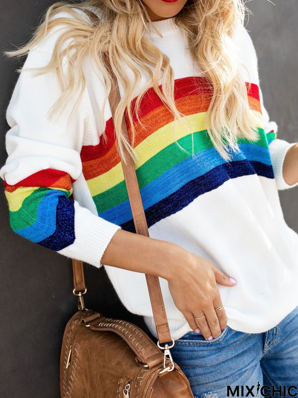 Holiday Cotton-Blend Crew Neck Long Sleeve Sweater