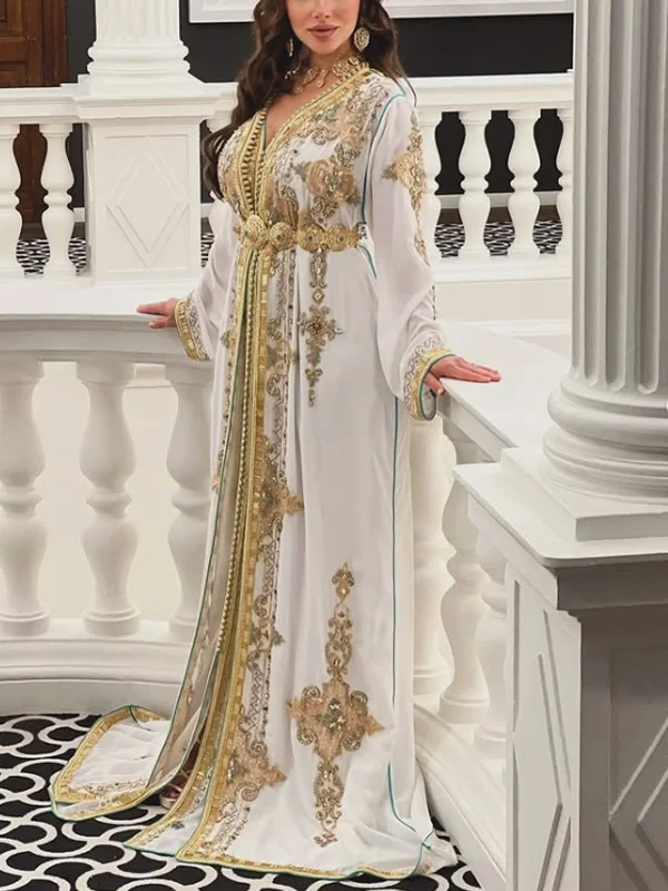 Hand-embroidered Elegant Chiffon Women's Dress