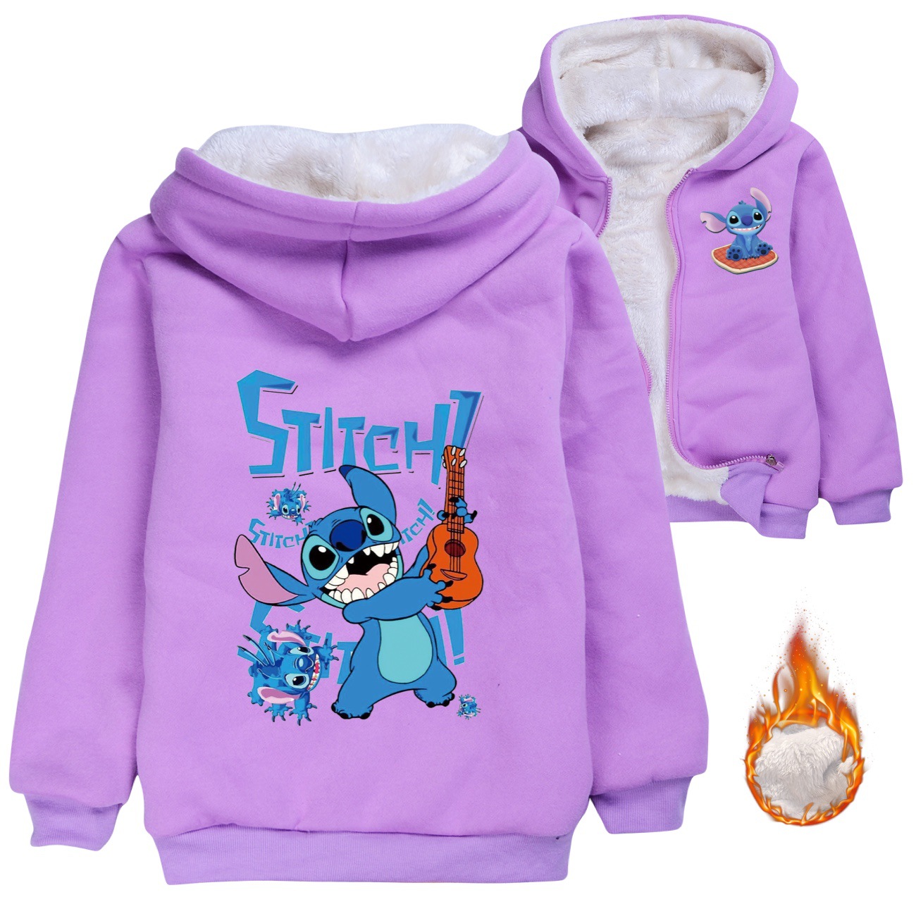 Stitch Kids Winter Cotton Jacket with Zipper for Boys and Girls - Cozy 3556 -Mayoulove