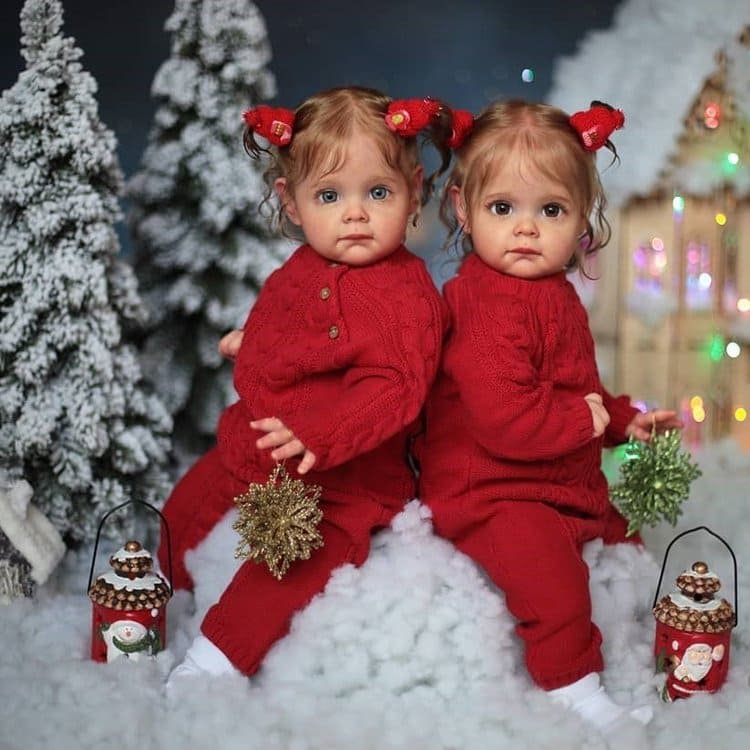 [Heartbeat💖 & Sound🔊] 17" Realistic Preemie Reborn Maggi Beautiful Baby Twin sisters Dolls Patsy and Pauline Rebornartdoll® Rebornartdoll®
