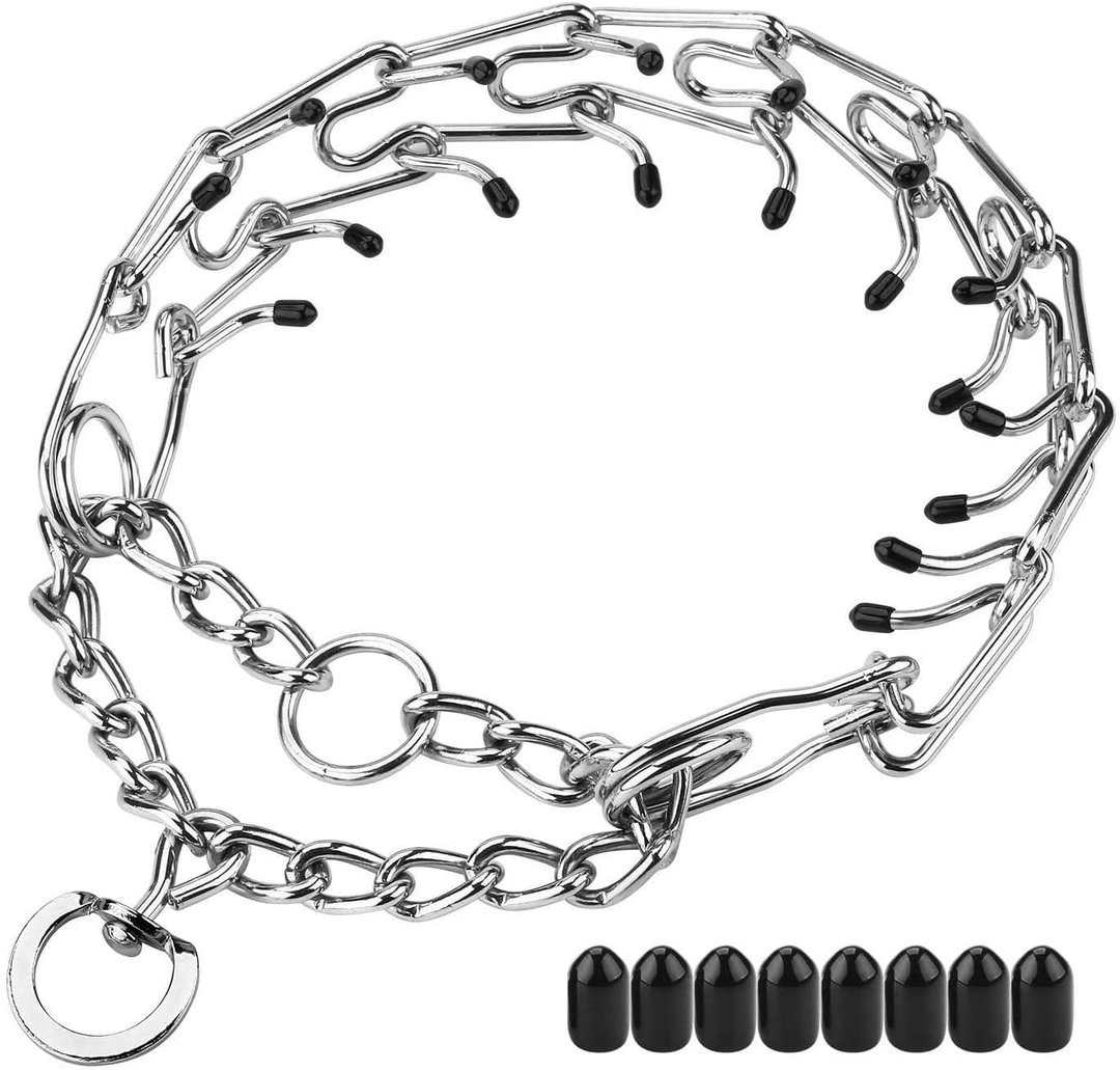 Prong Collars for Dogs, Choke Collar for Dogs, Stainless Steel Adjustable with Comfort Rubber Tips, for Large, Medium and Small Dogs