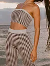 Plaid Bandeau Backless Top&Pants Two-Piece Suits