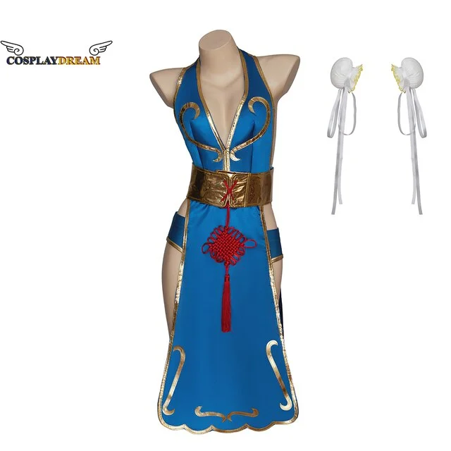 Game Cosplay Chun-Li Cosplay Costume Fighter Cheongsam Outfit One-piece Body Suit Japanese Street Game Chunli Skirt Sexy Suit