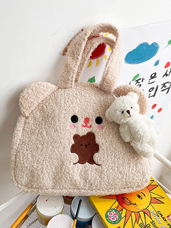 Cute Lolita Bags Plush Faux Suede Hand Bags Novameme