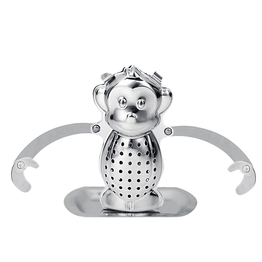 

Monkey Shape Tea Infuser Loose Leaf Strainer Herbal Filter Tray Spice, 501 Original