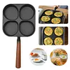 4 Hole Omelet Pan Nonstick Frying Grill Pan for Burger Egg Ham Pancake Cookware