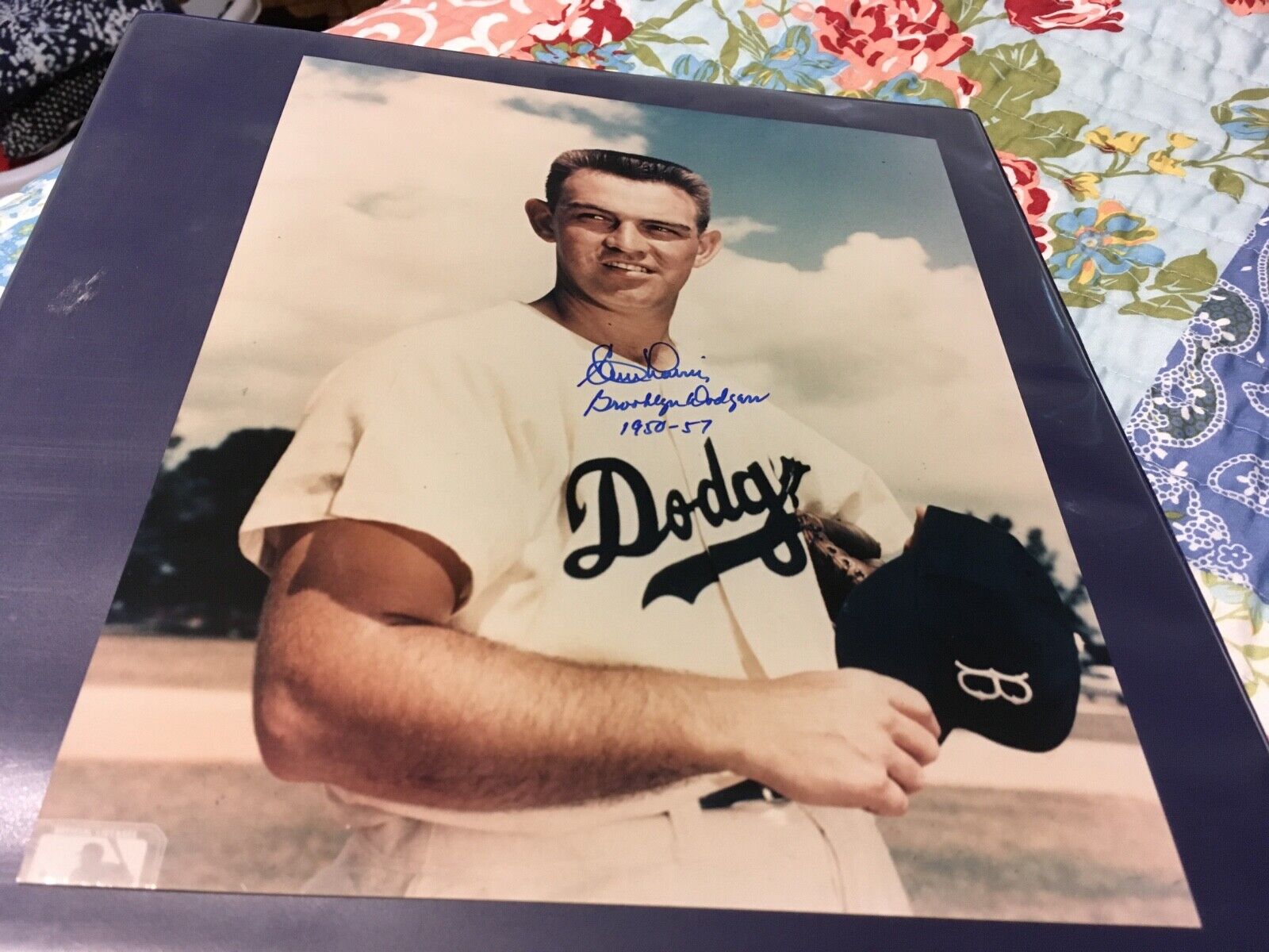 Clem Labine Brooklyn Dodgers Signed Baseball Photo Poster painting W/Our COA