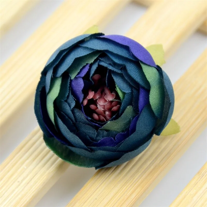 30pcs 3.5cm Mini Artificial Rose Bud Cut Flower Head Wedding Christmas Decoration DIY Sreath Gift Craft Flowers Accessories