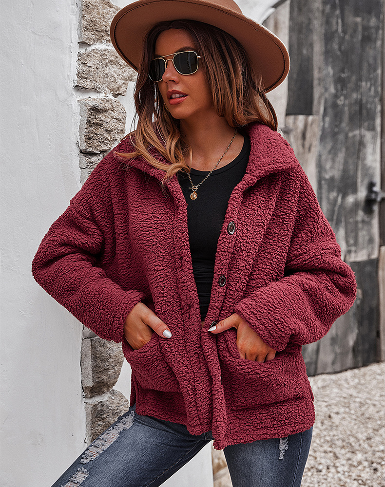 Burgundy teddy bear on sale jacket