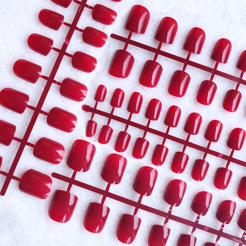 10 Sets Of Same Colors Square False Nail Tips 24 pcs Per Set 10 Sizes Press On Fake Nails DIY Manicure-Nail Inspo