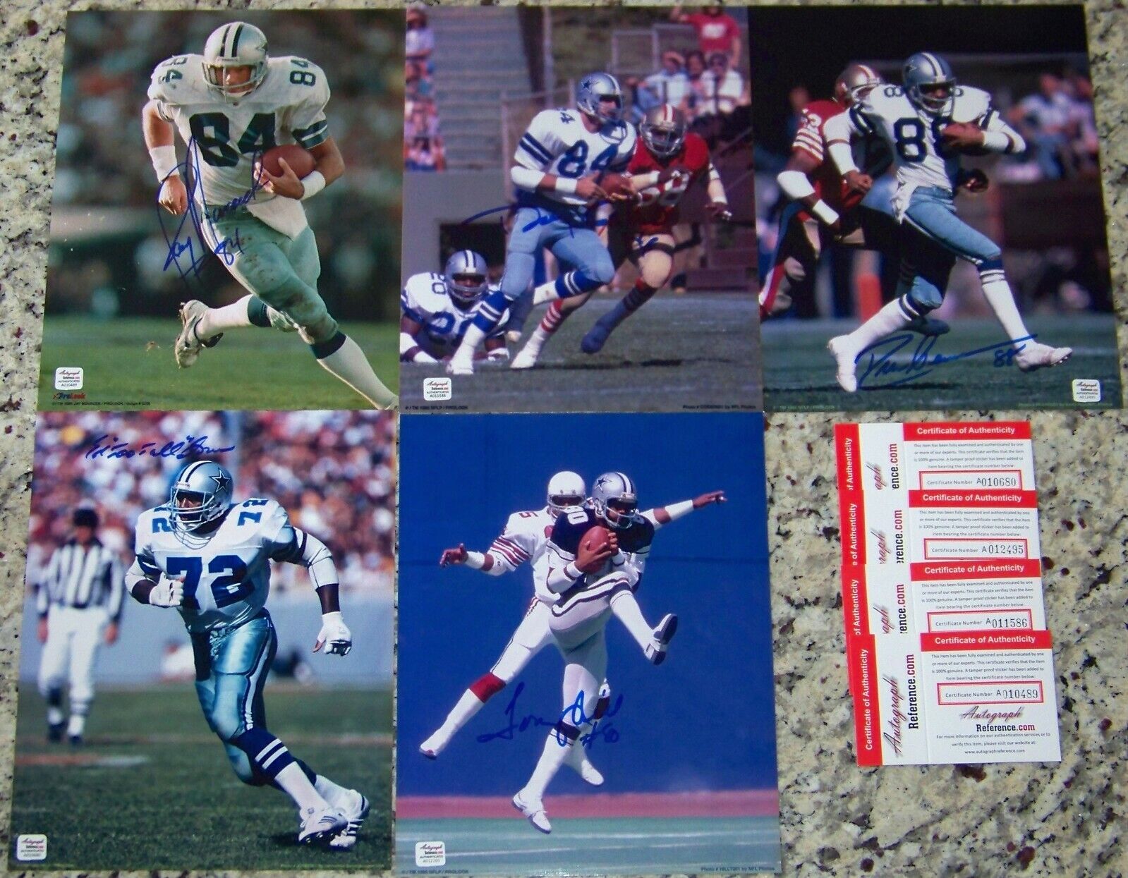 Drew Pearson Doug Cosbie Jay Novacek Signed Photo Poster paintings AR COAs PSA BAS JSA GUARANTEE