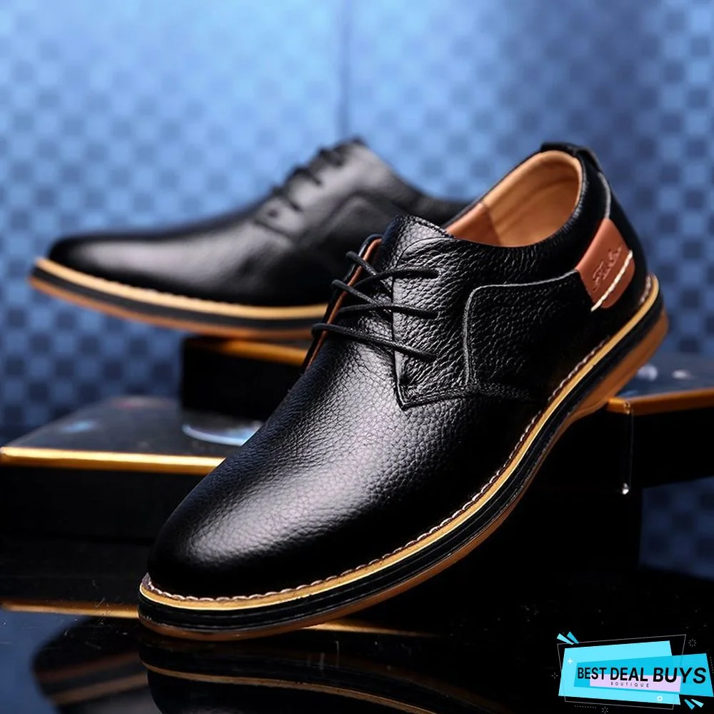 Men Large Size Office & Career Split Joint Leather Shoes