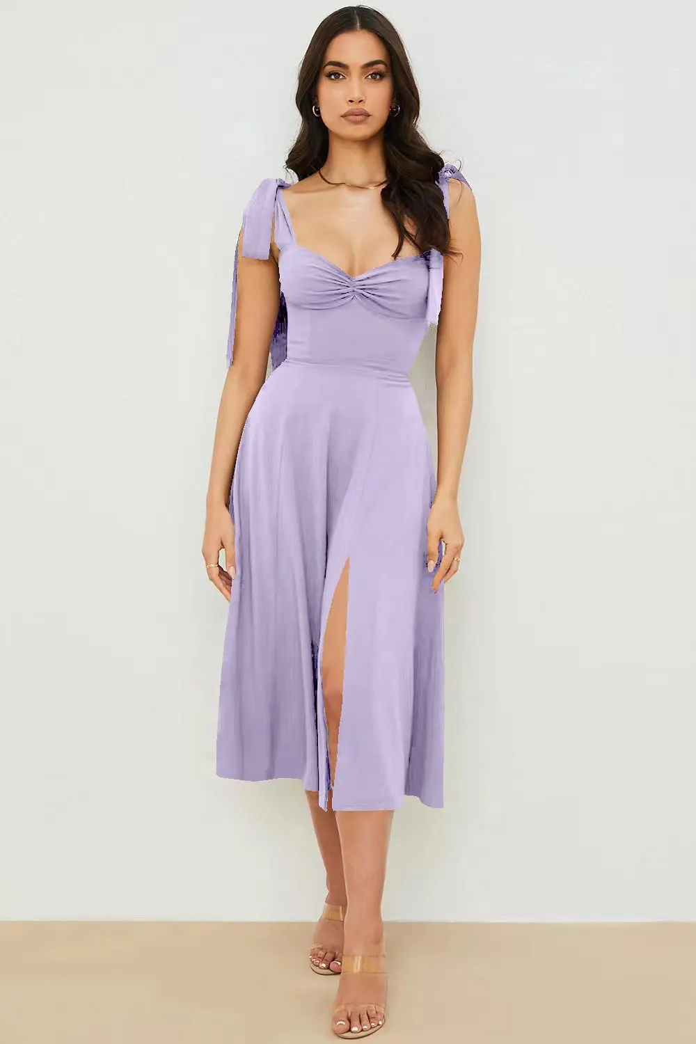 Brownm Floral Print Irregular A- Line Dresses