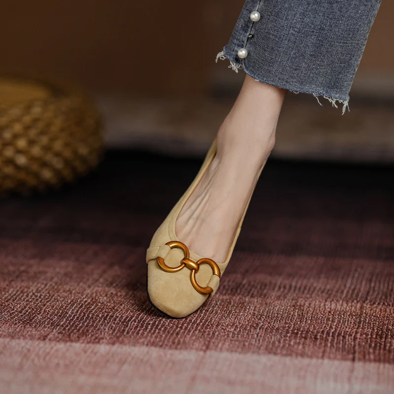 Breakj Breakj New Style ~ Retro High-Heeled Women's New Square Commuting Wind Coarse Heel Single Shoes 5Cm