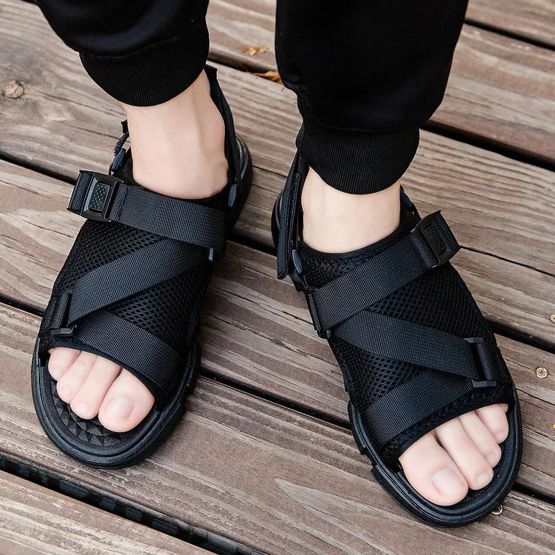 Men&#39;s Sandals Summer Comfortable Slip Thick Sandals Summer Beach Shoes For Lovers Personality  Outdoor Casual Shoes Slipper