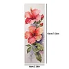 Watercolor Hibiscus-11CT Stamped Cross Stitch Bookmark 18*6cm(Double Sided)