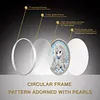 Kit de peinture en perles DIY cheval volant avec cadre rond et pompon de 9,25x9,25 pouces kits d&rsquo;art pour peinture en perles pour adultes d&eacute;butants d&eacute;coration murale