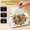 (24cm)Diamond Art Tissue Box Cover DIY PU Desktop(SweetBees and Flowers)